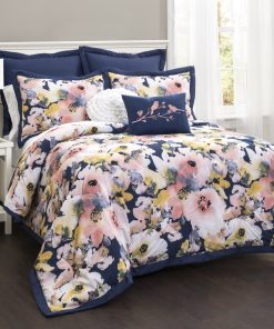 Floral Watercolor Comforter 7 Piece Set