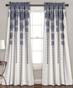 Stripe Medallion Light Filtering Window Curtain Set