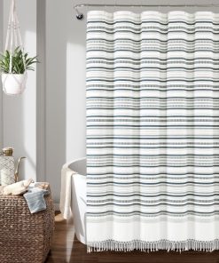 Urban Woven Yarn Dyed Recycled Cotton Blend Shower Curtain