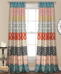 Bohemian Stripe Window Curtain Panel Set