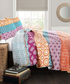 Bohemian Stripe Quilt 3 Piece Set