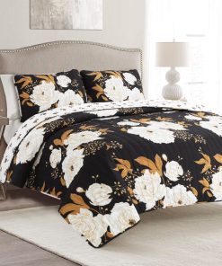 Zinnia Floral 3 Piece Quilt Set
