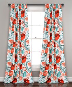 Poppy Garden Light Filtering Window Curtain Panel Set