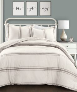 Farmhouse Stripe Reversible Comforter Set