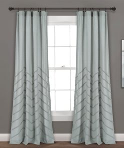 Chenille Chevron Window Curtain Panel Set