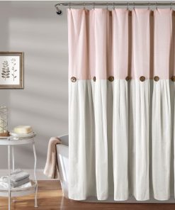 Linen Button Shower Curtain
