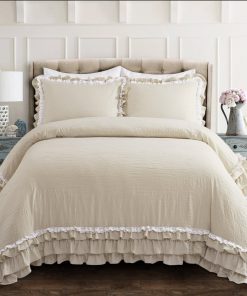 Ella Ruffle Lace 3 Piece Comforter Set