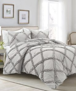 Ruffle Diamond 3 Piece Comforter Set