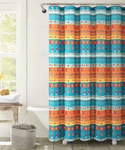 Boho Watercolor Border Shower Curtain