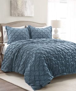 Ravello Pintuck 3 Piece Duvet Cover Set