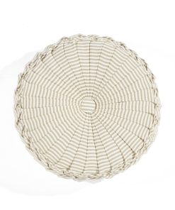 Farmhouse Ticking Stripe Yarn Dyed Pleated Decorative Pillow