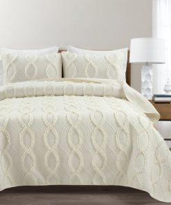 Avon Textured Ruffle Quilt 3 Piece Set