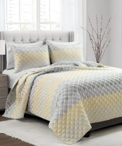 Medallion Ombre Reversible Quilt 3 Piece Set