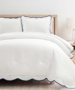 Coastal Chic Scalloped Edge 3 Piece Comforter Set