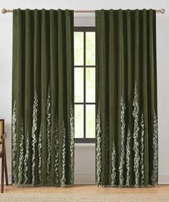 Verdant Path Velvet Blackout Window Curtain Panels