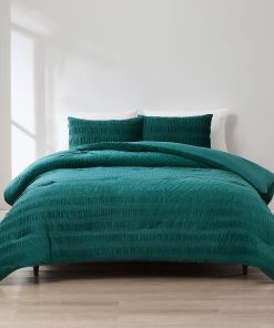Azalea Ruched Velvet Stripe Comforter Set