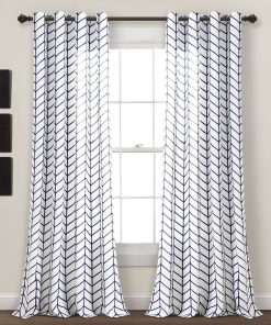 Calia Chevron Geo Window Curtain Panels Set