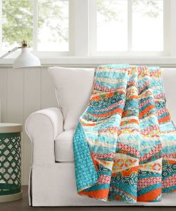 Hailey Watercolor Wave Reversible Cotton Throw
