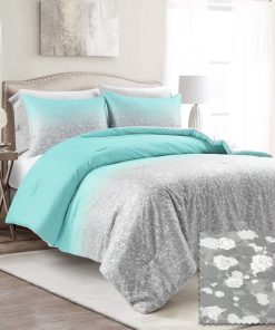 Glitter Ombre Metallic Print Comforter Set With Pillowcases