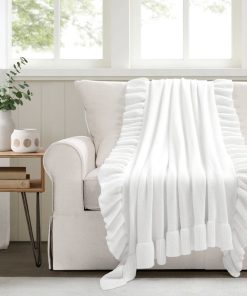 Reyna Soft Knitted Ruffle Throw