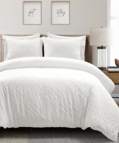 Diamond Clip Jacquard Duvet Cover 3 Piece Set