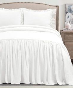 Belgian Flax Linen Rich Cotton Blend Bedspread 3 Piece Set