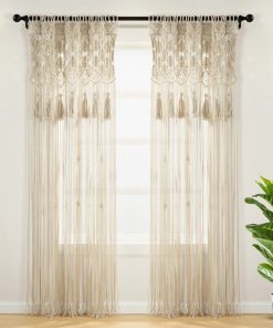 Boho Macrame Tassel Cotton Window Curtain