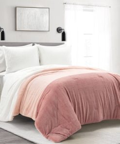 Farmhouse Color Block Ultra Soft Faux Fur Comforter Set