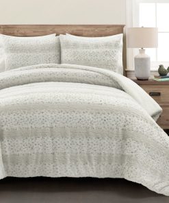 Leopard Textured Faux Fur Comforter 3 Piece Set