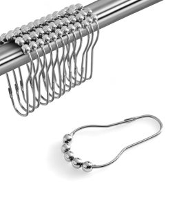Rust Resistant Double Glide Metal Shower Curtain Hook Rings