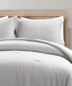 Haniya Solid Waffle Woven Cotton Textured Comforter Set