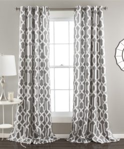 Edward Trellis Light Filtering Window Curtain Panel Set