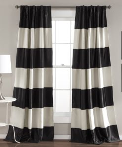 Montego Stripe Light Filtering Window Curtain Set